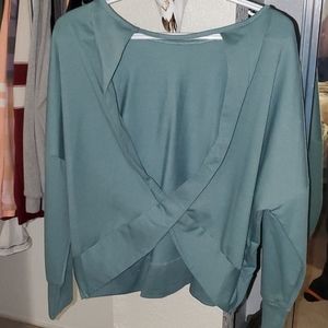 Green backless sweater